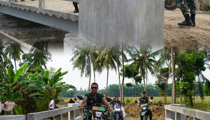 Danrem 022/PT Tinjau Pelaksanaan TMMD Ke-128 di Desa Pasar Rawa, Wujud Nyata Kemanunggalan TNI Dan Rakyat