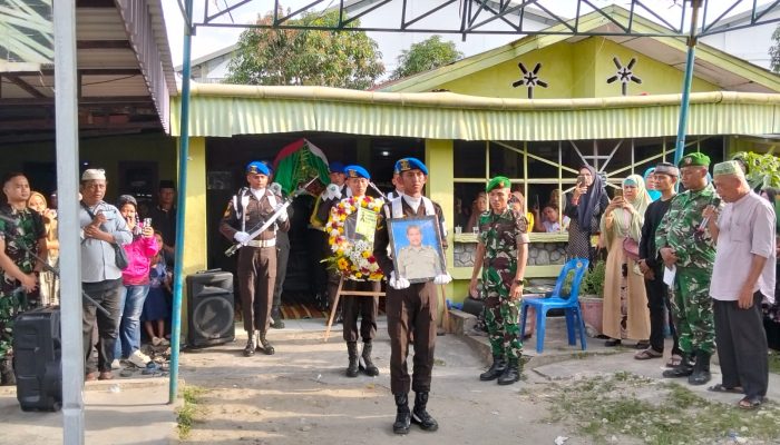 Denpom I/1 Pematangsiantar Gelar Upacara Pemakaman Militer Peltu Muhammad Khoirul Anam.