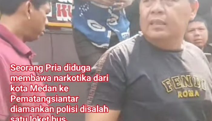 Pria Paruh Baya Diduga Membawa Narkotika dari Medan ke Pematangsiantar, Diamankan Polisi